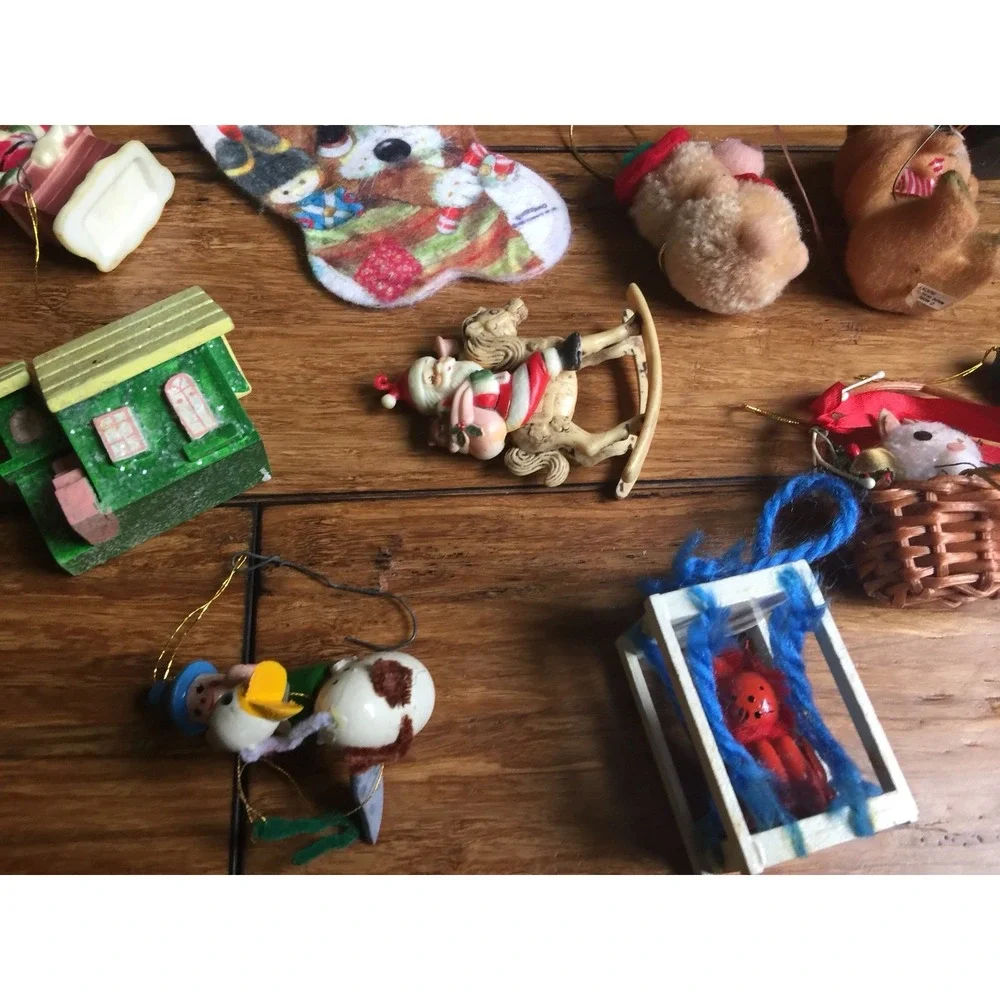 Vintage Lot of 24 Christmas Ornaments Various Styles See All Pictures